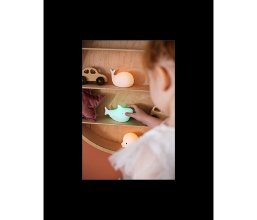 Rabbit&Friends Zestaw Mini Morskie Lampek Silikonowych 3szt. Delfin Wieloryb Rekin Białe