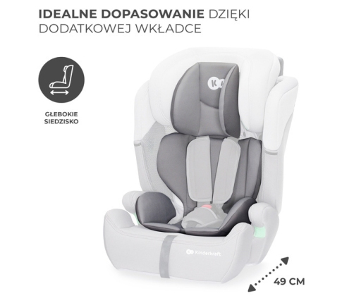 Kinderkraft Comfort Up I-Size Fotelik Samochodowy 9-36 kg Szary