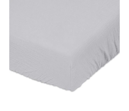 Baby Matex Prześcieradło z Gumką 60x120 Muślin Szare