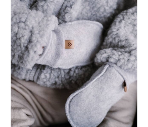 Zaffiro Rękawiczki Dziecięce Wełna Premium 0/12m Grey