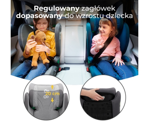 Kinderkraft Junior Fix 2 I-Size Fotelik Samochodowy 15-36kg 100-150cm Rocket Grey