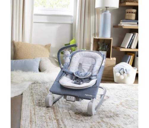 Ingenuity Happy Belly Rock-to-Bounce Parker Blue Шезлонг