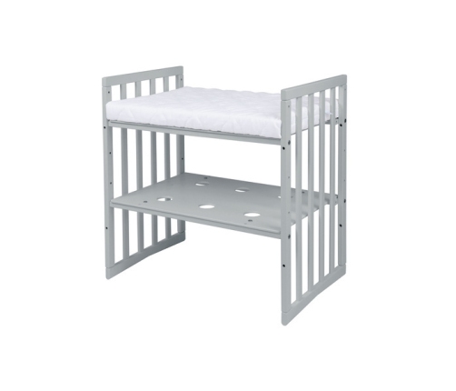 Waldin Łóżeczko Dziecięce Owalne 7w1 z Materacem Szare