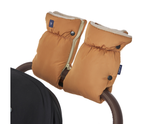 Zaffiro Mufka do Wózka Dwuczęściowa Beżowa Wełna Premium + Melanż Grafitowy