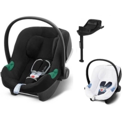 Cybex Aton B2 i-Size Fotelik Samochodowy 0-13kg + Baza One Volcano Black + Tapicerka Letnia White