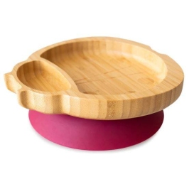 Ecorascals Miseczka Bambusowa Czerwona Biedronka z Przyssawką