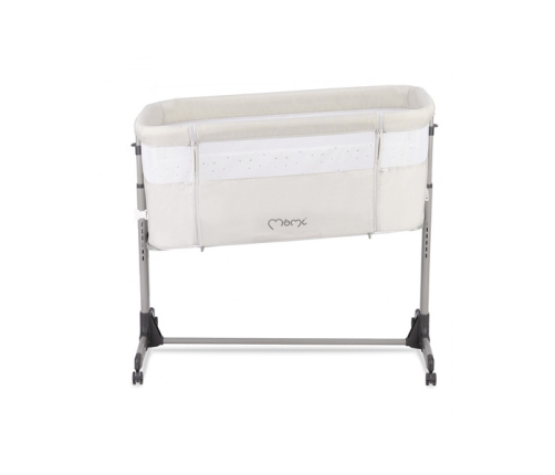 MoMi Revo Łóżeczko Dostawne 2w1 Jasnoszare + Torba Transportowa