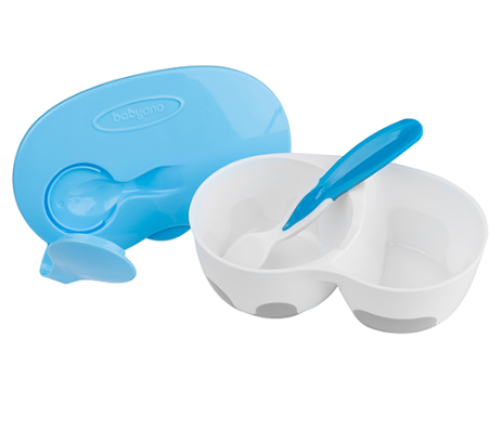 Babyono Miseczka Dwukomorowa z Łyżeczką 1067