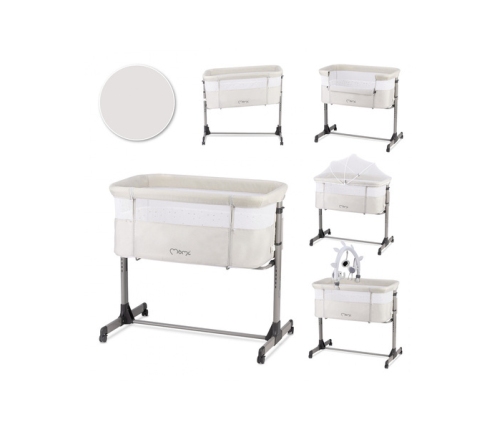 MoMi Revo 2in1 Light grey Bērnu Gulta Šūpulītis