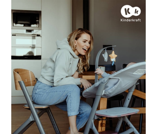 Kinderkraft Livy Krzesełko do Karmienia Brązowy Oak