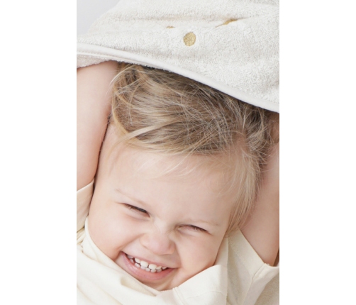 Piapimo TowelPower Ręcznik Kąpielowy z Kapturkiem Bambusowo-Bawełniany 90x90cm z Haftem Piaskowy