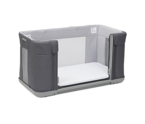 Chicco Next2Me Forever Łóżeczko Dostawne 3w1 do 22kg Slate Grey + Prześcieradło 2szt Pink Pois