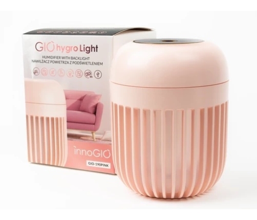 InnoGIO GioHygro Light Nawilżacz Powietrza z Lampką Różowa