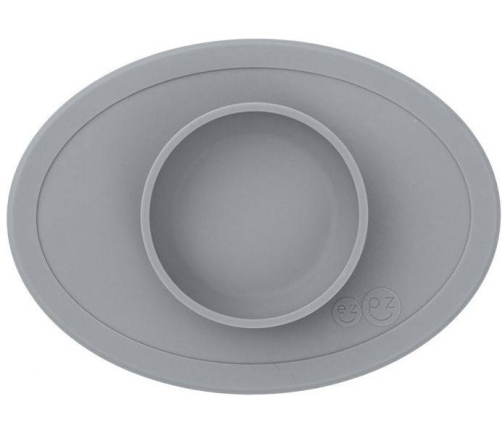 EZPZ Komplet Pierwszych Naczyń Silikonowych First Foods Set Szary