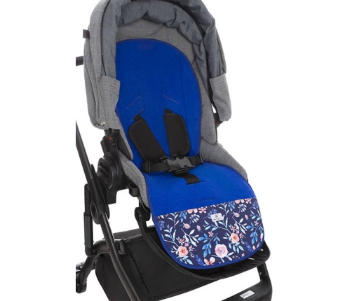 Simple Wool Wkładka Termoaktywna Antypotowa  Do Wózka Niebieskie Piwonie