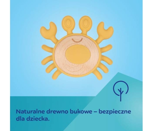 Canpol Babies Gryzak Drewniano-Silikonowy Dla Niemowląt Krab 80/306