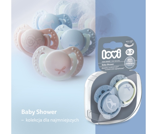 Lovi Smoczek Silikonowy Dynamiczny 0-2m 2 szt Baby Shower Boy 22/900boy