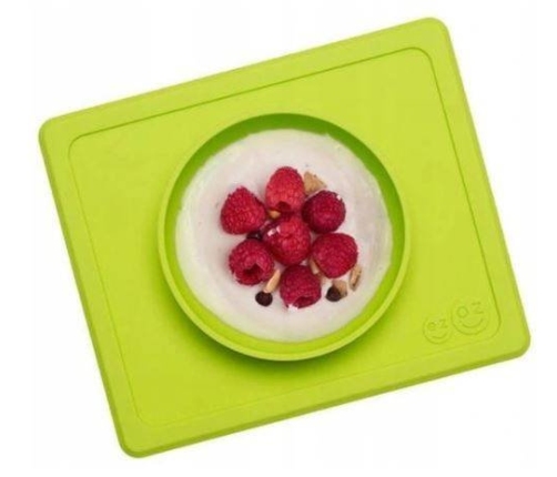 EZPZ Silikonowa Miseczka z Podkładką 2w1 Mini Bowl  Zielona