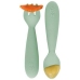 EZPZ Komplet Silikonowych Sztućców Mini Utensils Pastelowa Zieleń