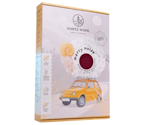 Simple Wool Little Merry 2.0 Wkładka Termoaktywna z Wełny Merino do Fotelika 0-13 kg Bordowa