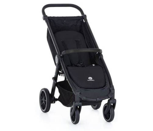 Petite&Mars Stelaż Wózka Spacerowego Street+ RWS Black + Budka Do Wózka Koła Gumowe Anthracite Blue