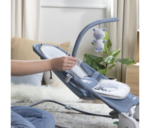 Ingenuity Happy Belly Rock-to-Bounce Parker Blue Шезлонг