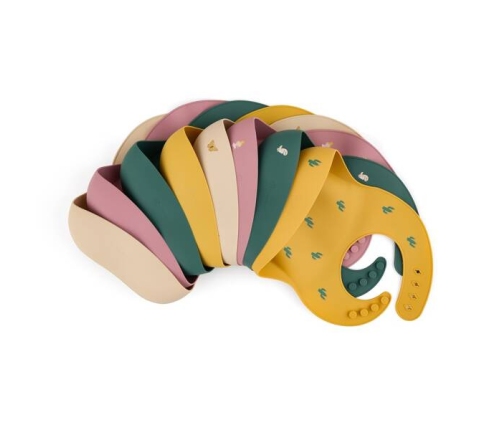 Petite&Mars Silikonowy Śliniak Take&Match 6m+ Sand Butterflies