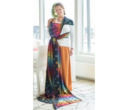 LennyLamb Żakardowa Chusta do Noszenia Dzieci M Tęczowa Koronka Dark