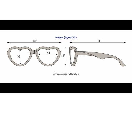 Babiators Heart Sparkle Squad Polaryzacja O-HRT005-S Rozmiar 0-2+