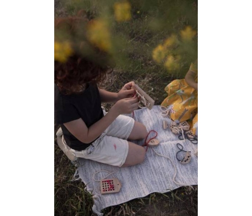 Babai Drewniana Zabawka Sznurowanka Zestaw Naturalny