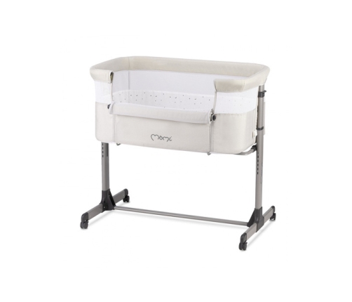 MoMi Revo Łóżeczko Dostawne 2w1 Jasnoszare + Torba Transportowa