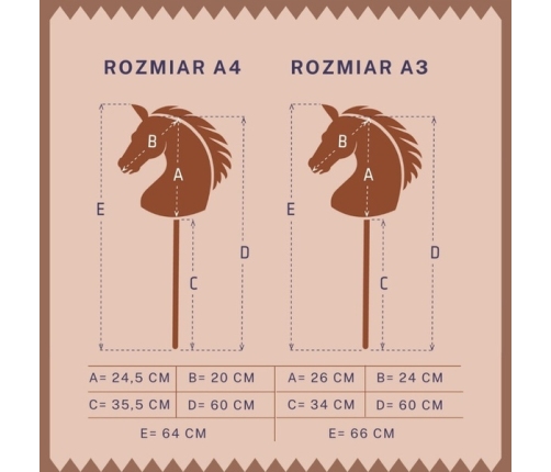 Hoppihorse Koń na Kiju Hobby Horse A4 Biały 64cm