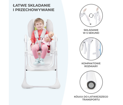 Kinderkraft Krzesełko do Karmienia Yummy Pink