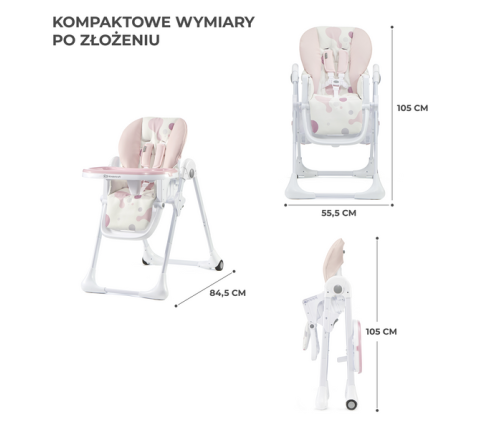Kinderkraft Krzesełko do Karmienia Yummy Pink