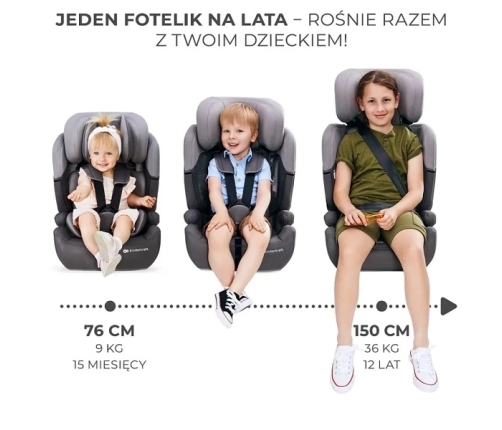 Kinderkraft Comfort Up I-Size Fotelik Samochodowy 9-36 kg Czarny