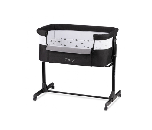 MoMi Revo Łóżeczko Dostawne 2w1 Ciemnoszare + Torba Transportowa