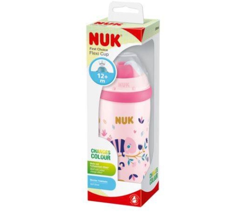 Nuk Kubek Flexi Cup 300 ml z Silikonową Słomką Kameleon Różowy 12m