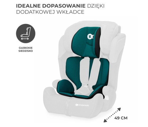 Kinderkraft Comfort Up I-Size Fotelik Samochodowy 9-36 kg Zielony