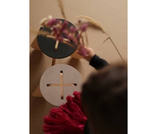 Babai Drewniany Stołek X Rózowy