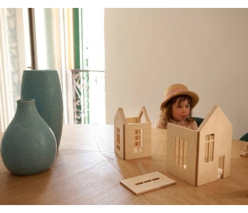 Babai Drewniana Zabawka Domek Dla Lalek z Magnes Rozmiar L Naturalny