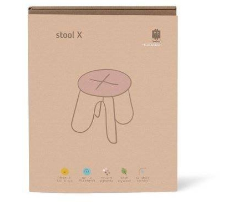 Babai Drewniany Stołek X Rózowy