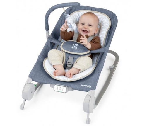 Ingenuity Happy Belly Rock-to-Bounce Parker Blue Шезлонг
