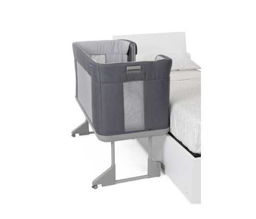 Chicco Next2Me Forever Łóżeczko Dostawne 3w1 do 22kg Slate Grey + Prześcieradło 2szt Pink Pois