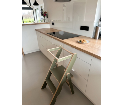 Baby Wood Kitchen Helper Składany Oliwkowy