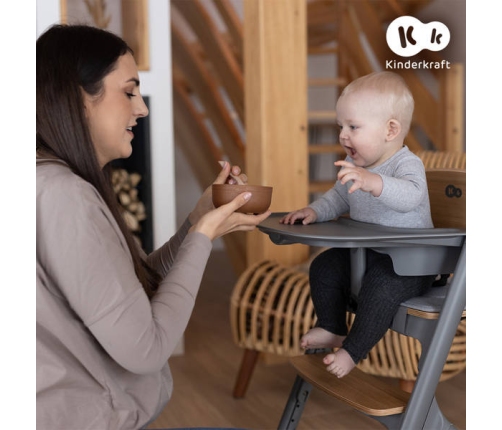 Kinderkraft Livy Krzesełko do Karmienia Brązowy Oak