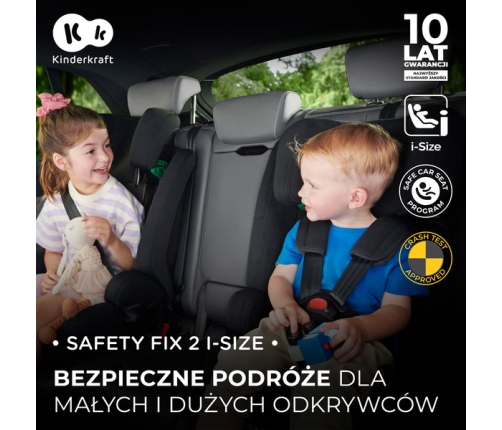 Kinderkraft Safety Fix 2 I-Size Black Bērnu autosēdeklis 9-36 kg