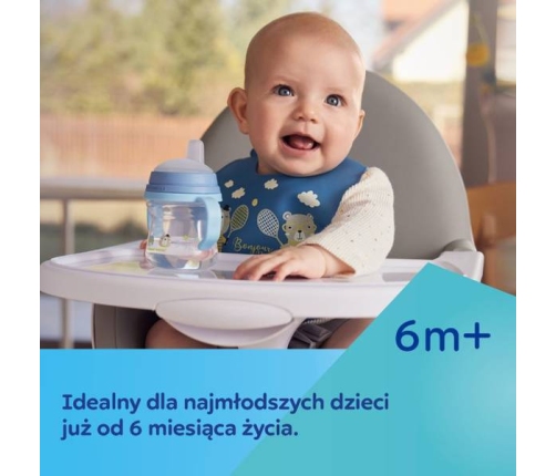 Canpol Babies FirstCup Kubek z Silikonowym Ustnikiem 150ml Bonjour Paris Różowy 56/612_pin