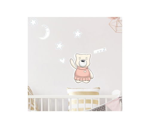 Szumisie Naklejki Ścienne Zestaw Szumisiowa Dziewczynka Róż