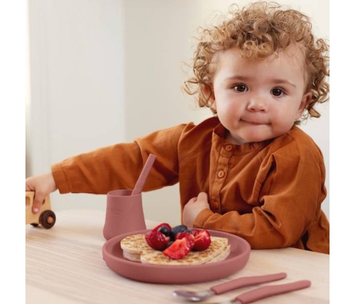 Everyday Baby Talerzyk Silikonowy Bez Przyssawki Ceglany