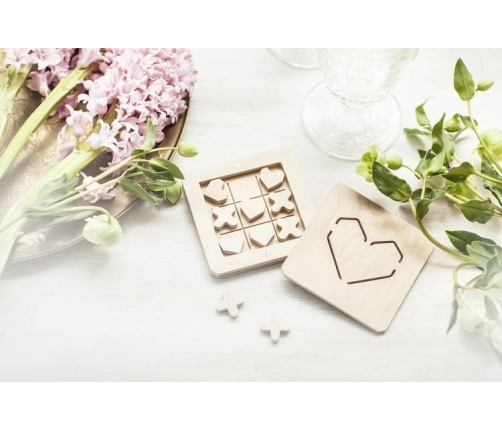 Drewniana Zabawka Kółko Krzyzyk Miłość Naturalny Babai XO-LOVE